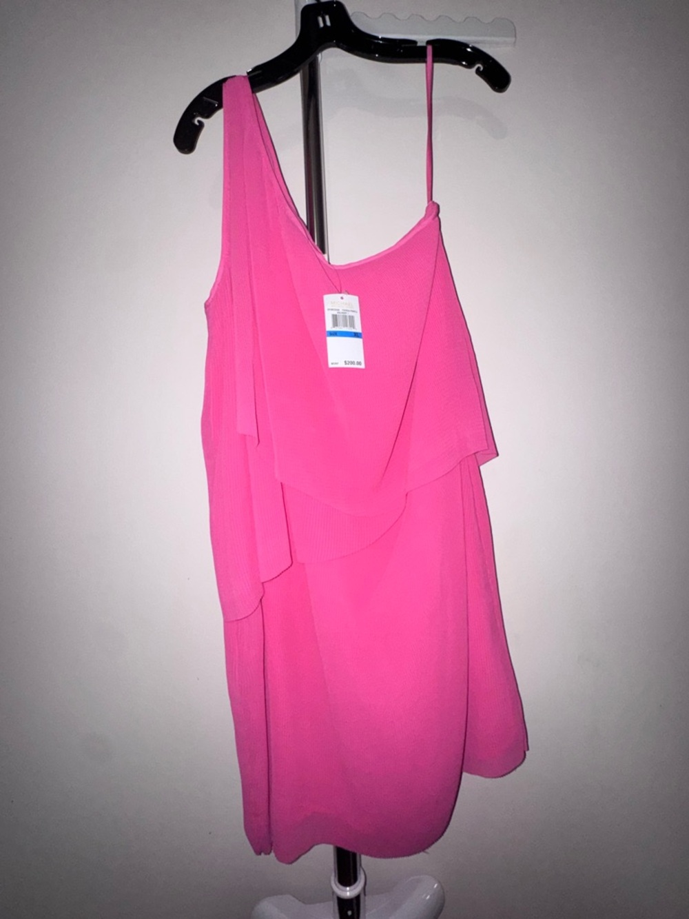 Michael Kors Bubble Gum Pink One Shoulder Ribbed Dress